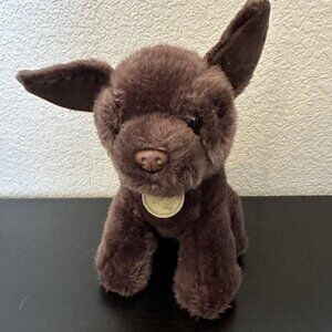 Miyoni‎ by Aurora Tots Chocolate Lab Plush Puppy Dog with Neck Tag 8"